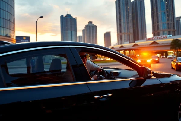 Experience professional chauffeur hire Kuala Lumpur in luxury with a driver navigating the city streets.