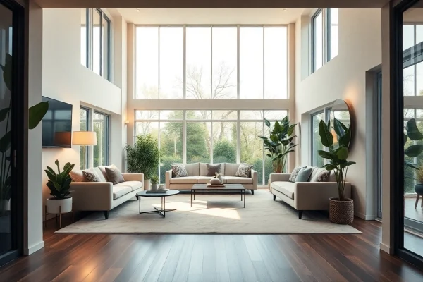 Explore stunning living spaces to buy a house, showcasing modern design and warmth.