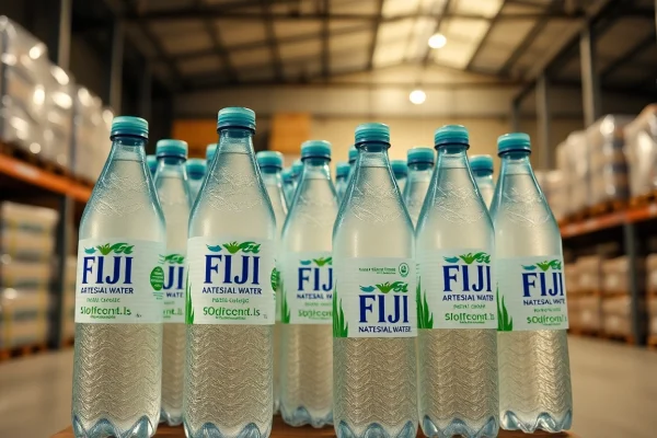 Highlighting FDA recalls Fiji water bottles affected by contamination, showcasing their labels prominently.