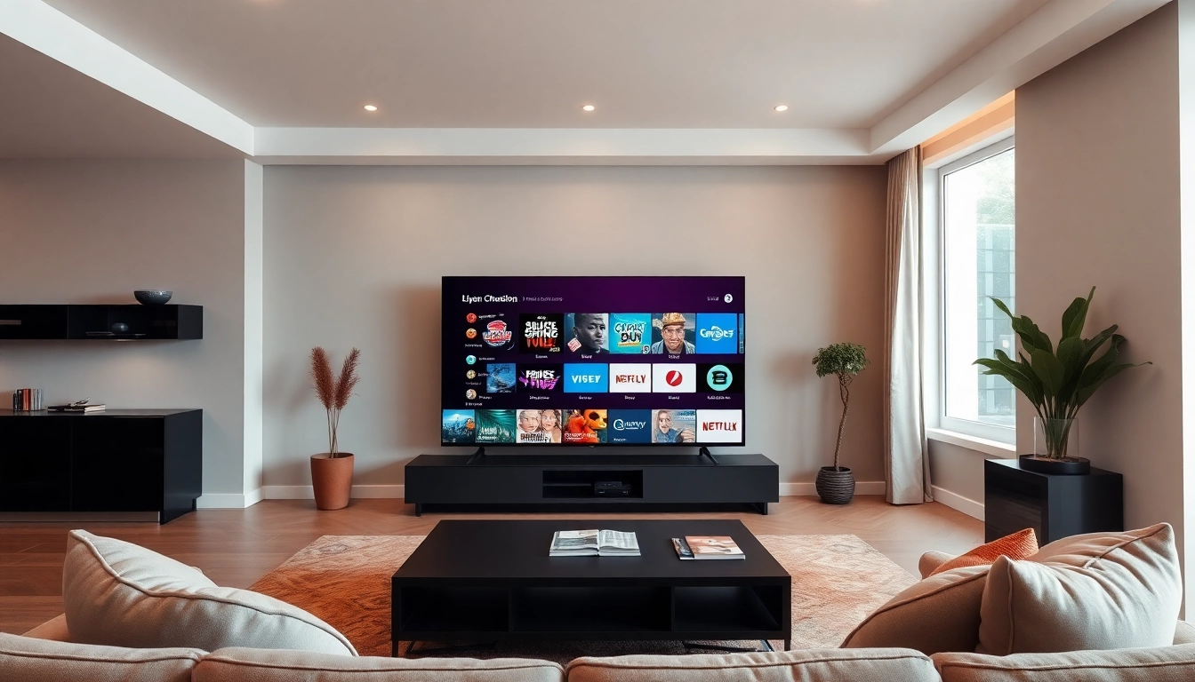 Stream your favorite channels with an abonnement iptv subscription, featuring a cozy living room setting.