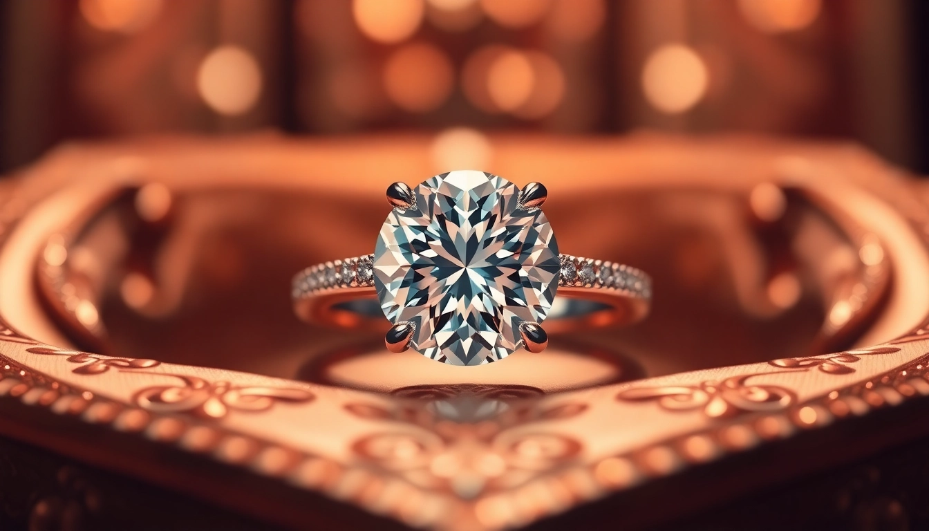 Showcase a stunning 3 Carat Engagement Ring with exquisite details, shining brilliantly in soft natural light.