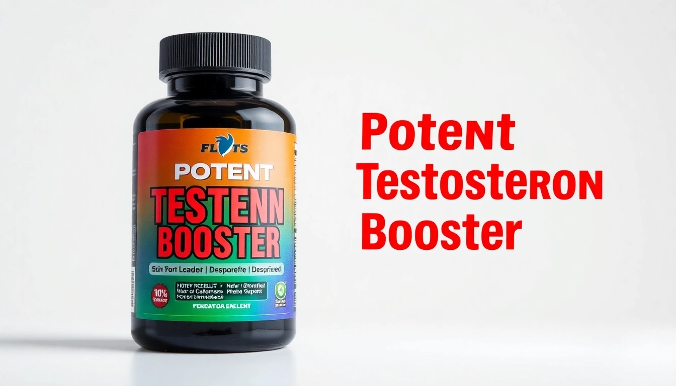 Showcasing a high-quality Testosteron-Booster supplement bottle with vibrant colors and a sleek design.