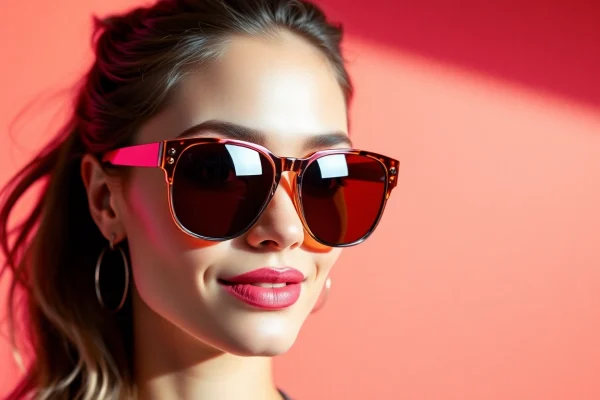 Wearing iconic retro sunglasses for a stylish look showcasing the phrase More Info.