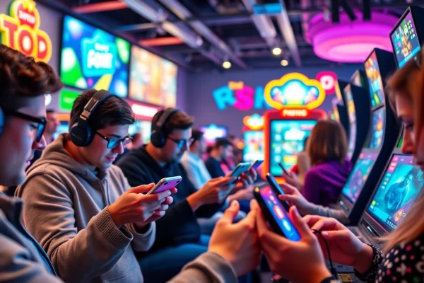 Players actively enjoying reward play in a colorful gaming environment while winning gift cards.