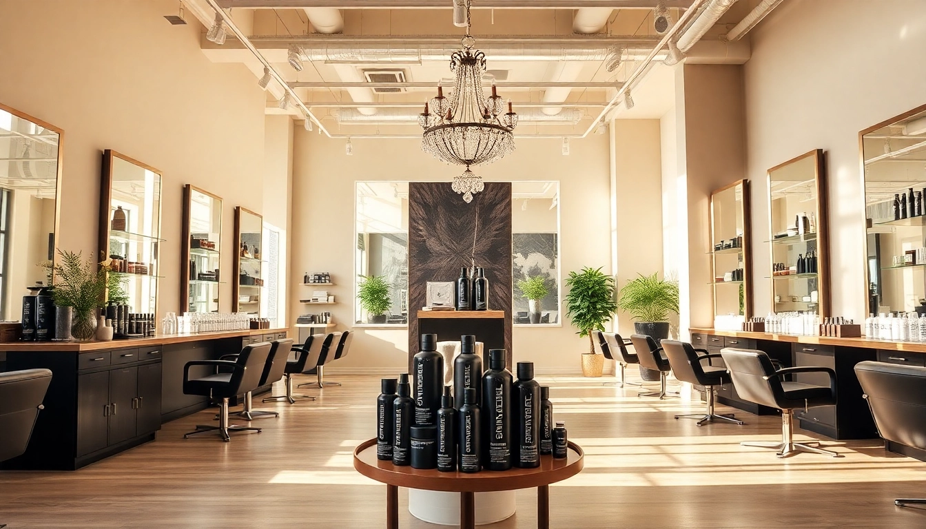 Showcasing Salon Haarpflege von Paul Mitchell products in an elegant salon setting.