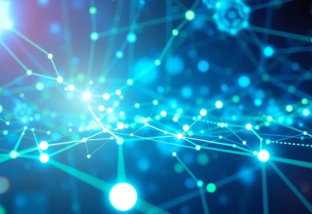 Visualize data integration in healthcare with informaticsview.com, showcasing modern technology with vibrant data streams.
