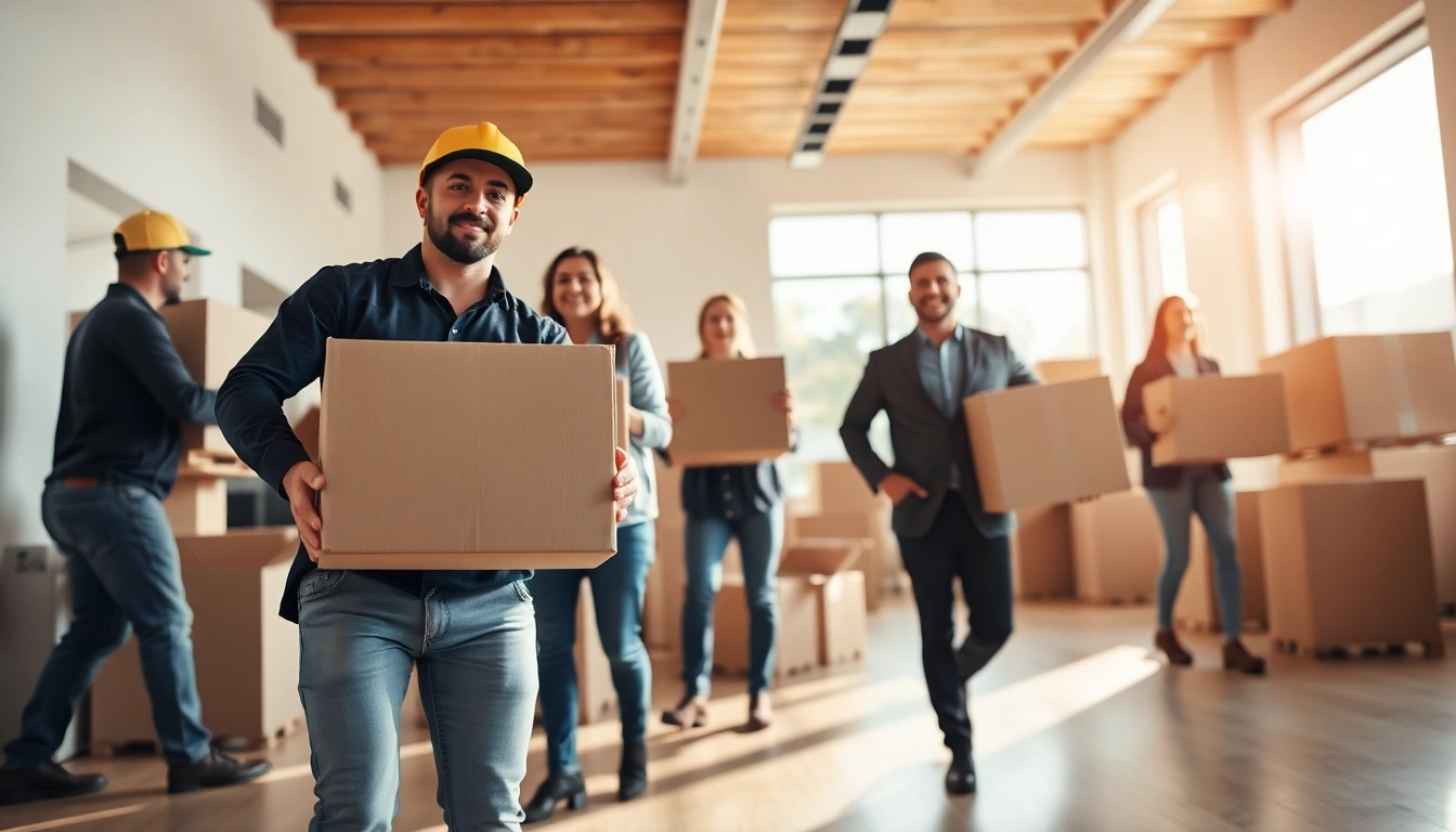 Efficient team providing Bradford removal service with professional moving techniques and large boxes.