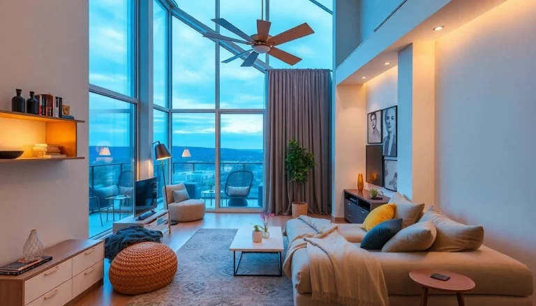 Showcasing the best smart home gadgets enhancing a modern living space with smart lighting features.