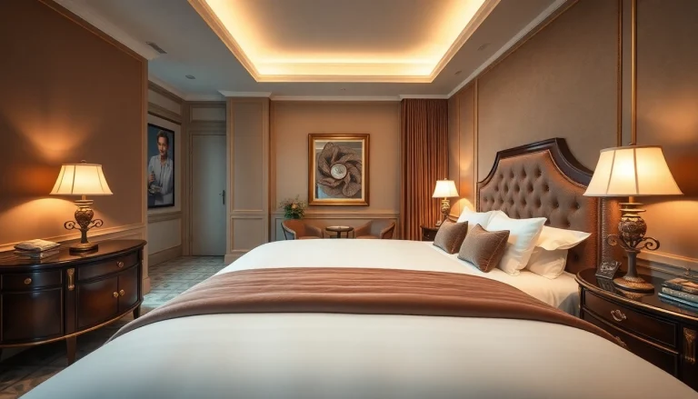 Stylish hotel bed frames enhancing guest comfort and luxury in a beautifully designed hotel room.