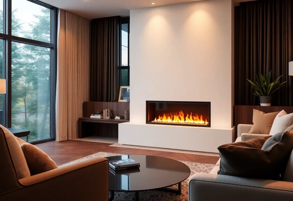 Illuminate your home with an Automatic bioethanol fireplace, merging elegance and warmth in a modern design.