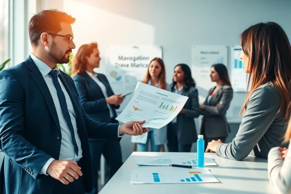 Effektives marketing für pflegedienste zeigt professionelle Berater in einem Büroumfeld.
