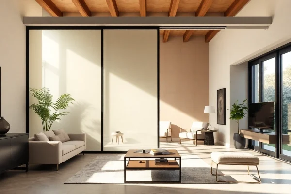 Enhance your space with a sliding partition wall that offers modern flexibility and seamless design.