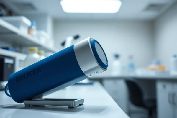 The Bruker EOS 500 Handheld LIBS Analyzer showcasing its advanced features in a lab environment.