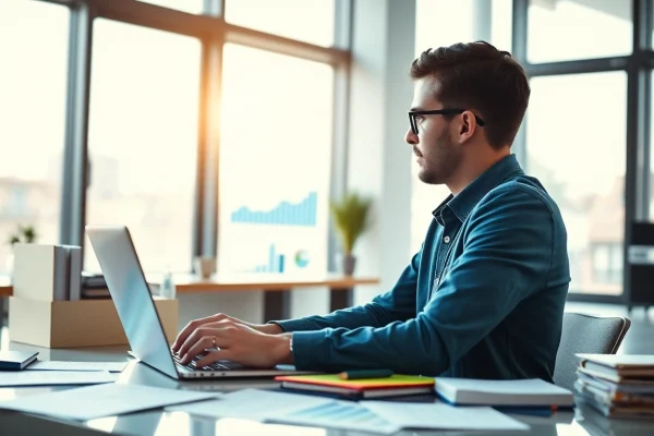 Conducting a competitor analysis with data charts and graphs in focus, highlighting professional insights.