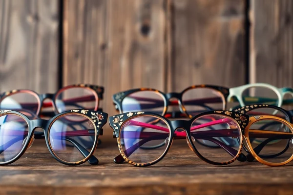 Showcase of vintage frames highlighting unique designs and colors in an artistic display.