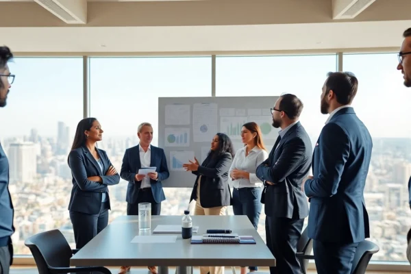 Learn how to buy MBA degree through a dynamic business meeting in a modern office setting.