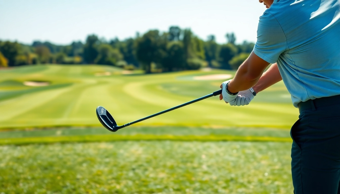 Enhance your game with this golfer using a golf swing training aid to improve their technique.