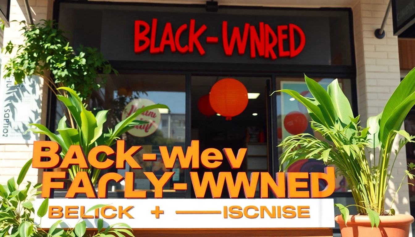Promote a family owned and black owned business storefront, showcasing vibrant heritage and community spirit.