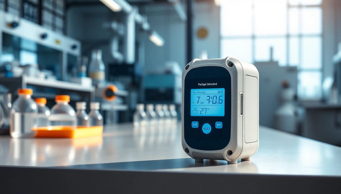 Hydrogen Bromide detector showcased in a high-tech laboratory, emphasizing safety and precision.