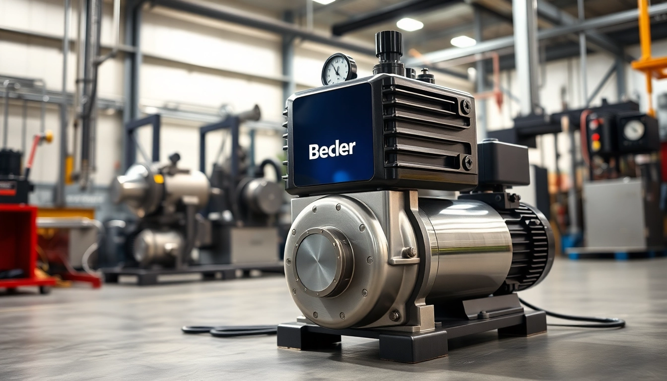 Showcasing a Becker vacuum pump operating efficiently in an industrial environment.