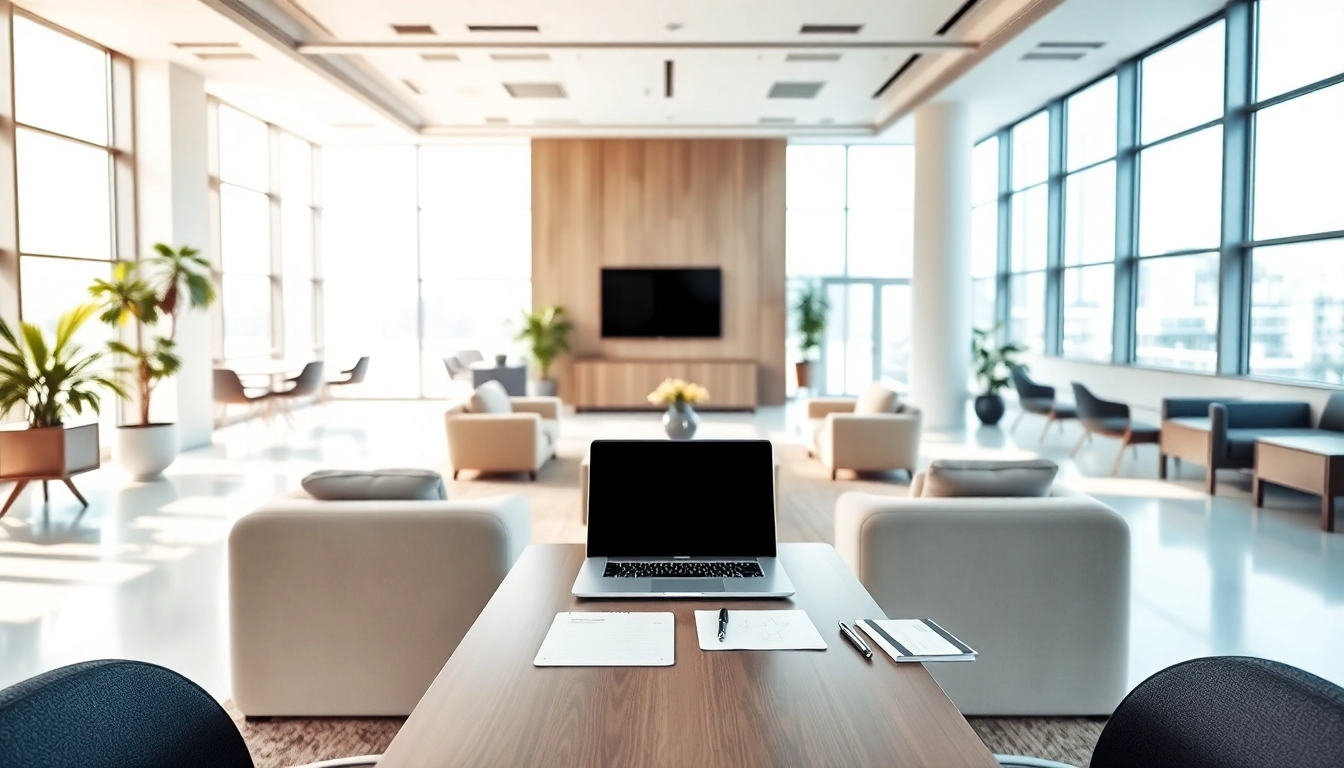 Explore a modern commercial space for rent in Bangalore with elegant furnishings and bright surroundings.