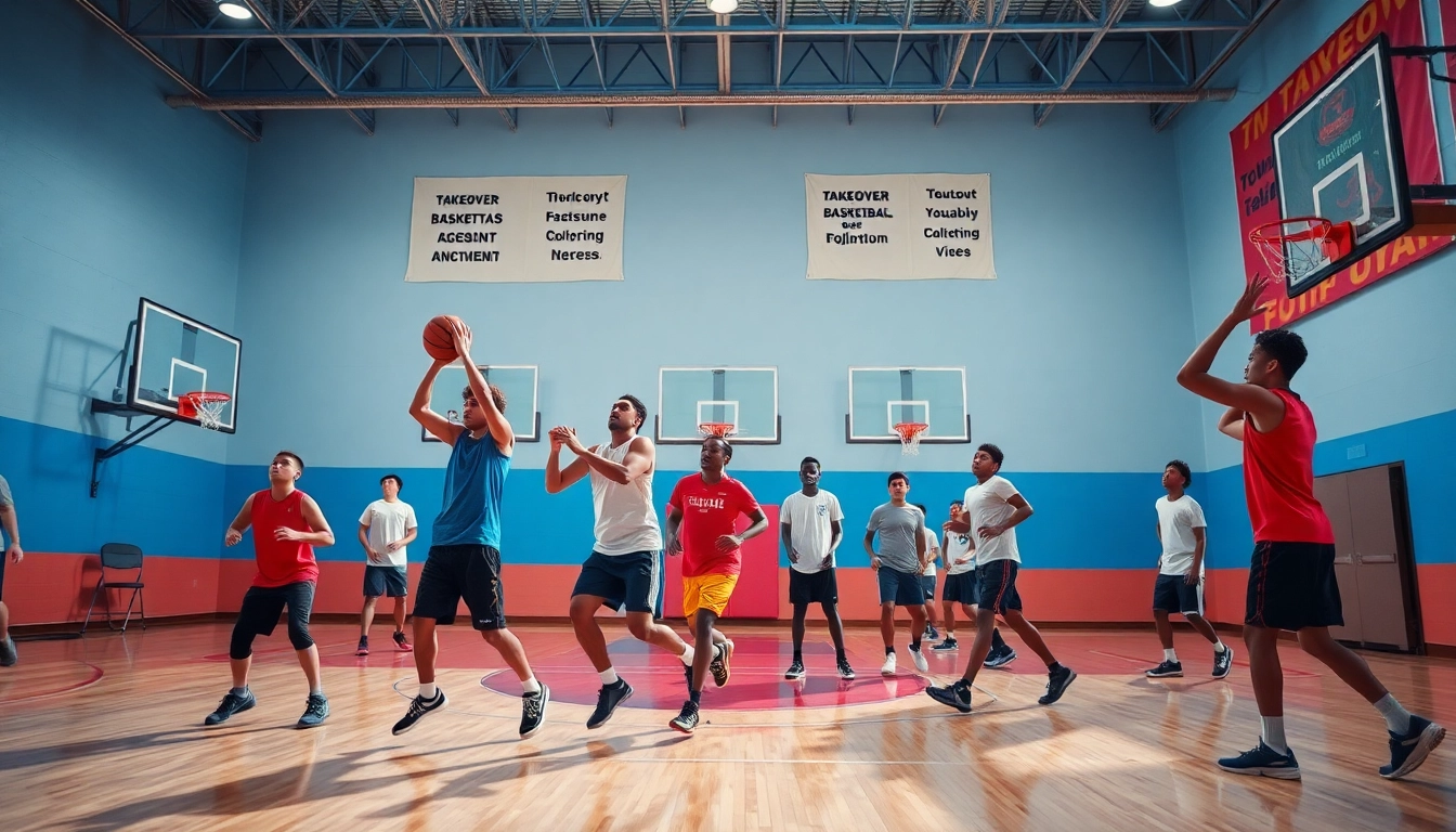 Enhance your skills at Takeover Basketball Academy with young athletes training passionately.