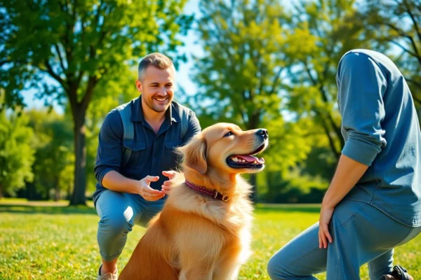 Highlights of Dog Training Irvine with a professional trainer and attentive golden retriever.