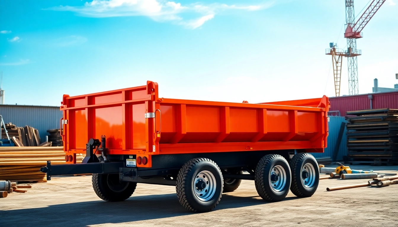 Find a dump trailer for sale near me featuring a robust design in an industrial environment.