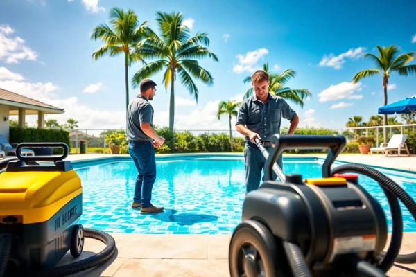 Professional swimming pool service in Pinellas County, ensuring pool maintenance and cleanliness.