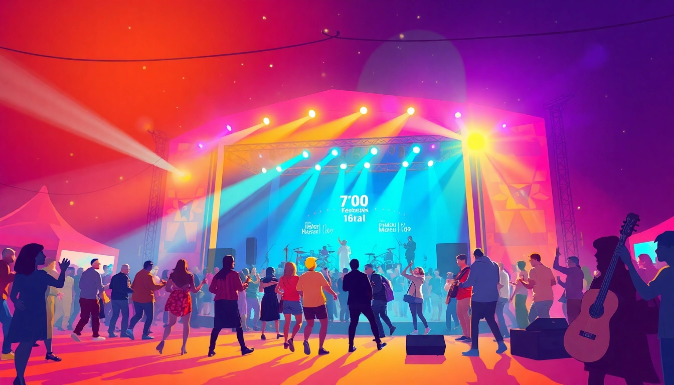 Experience the vibrant energy of 汽水音乐官网 showcasing live music at a festival.