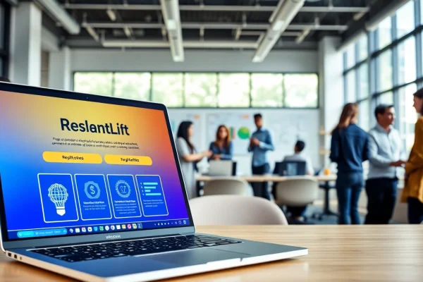 Illustrating digital proof of ownership, a collaborative workspace with technology and engaged individuals.