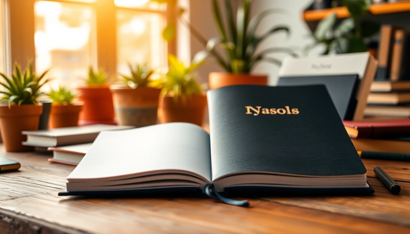 Design vibrant custom notebooks on a rustic desk, illustrating various styles and textures.