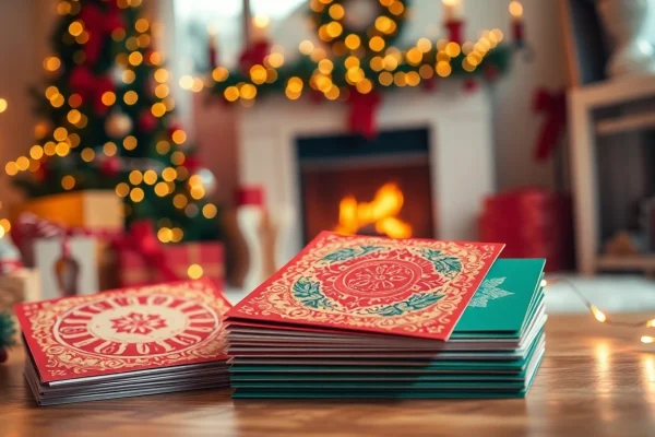Discover a vibrant collection of Christmas cards showcasing efficient Christmas card delivery service London.