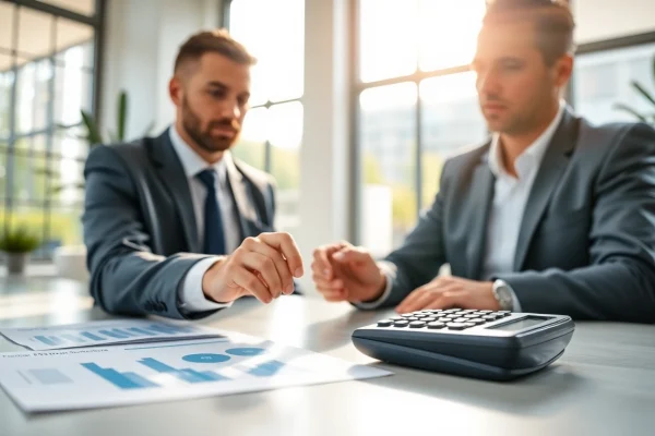 Calculate your Realtor fees with the Real Estate Commission Calculator BC in a modern office.