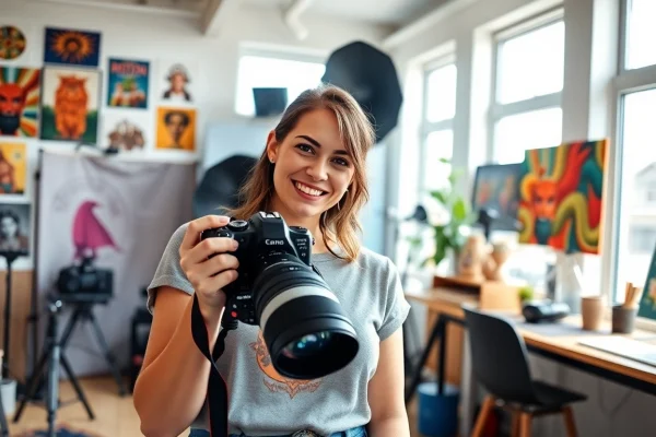 Top Qualities to Look for in a Photography Company Edmonton Showcasing a talented photographer in her Edmonton studio, capturing the essence of photography company edmonton.
