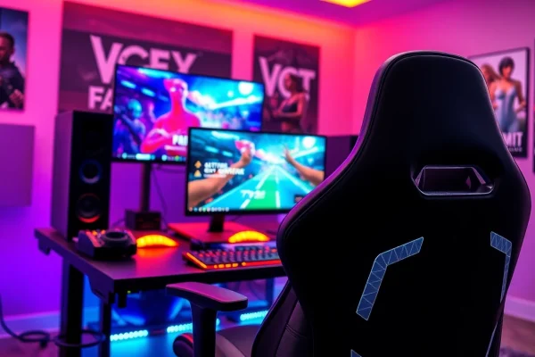 Engaging gaming setup highlights dma cheats on vibrant screens with advanced equipment.