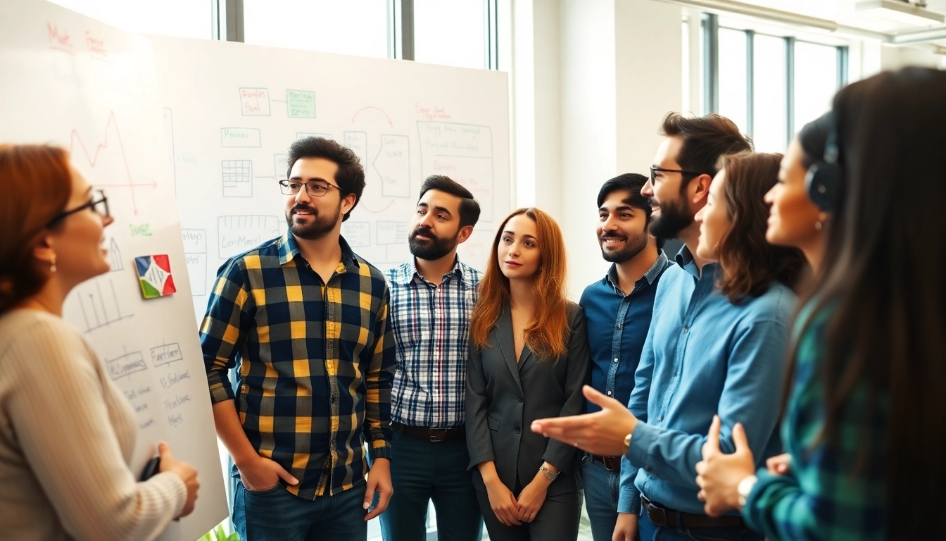 Team collaborating on strategies to launchsuccessfulstartup in a vibrant office.