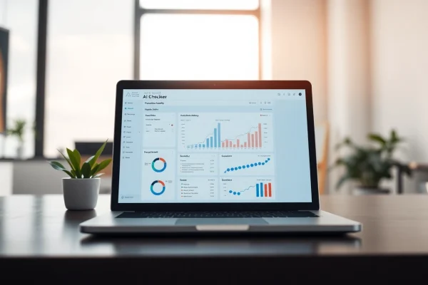 Analyze text with an efficient ai checker on a modern laptop interface.