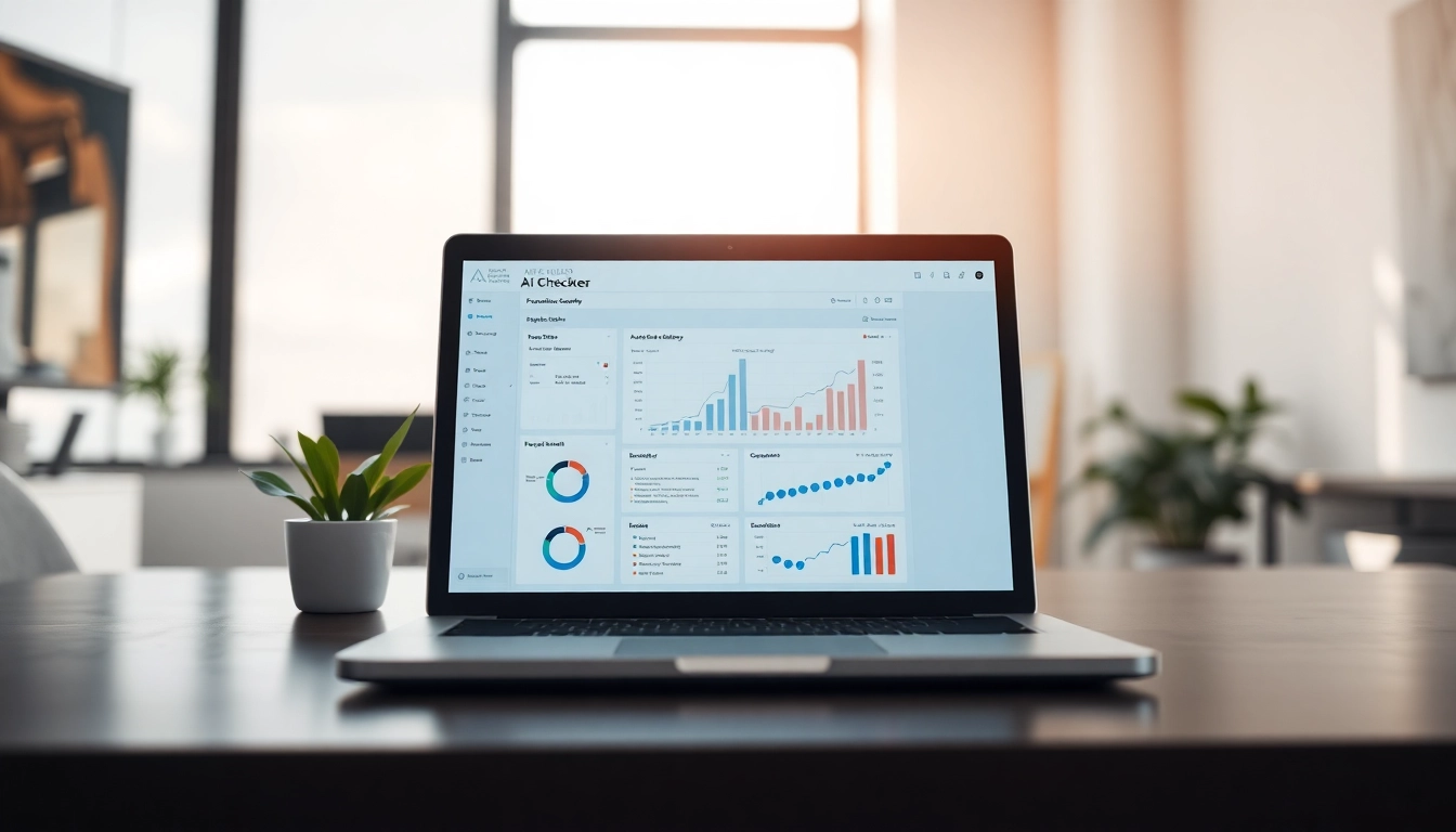 Analyze text with an efficient ai checker on a modern laptop interface.