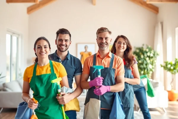 Professional cleaning service near me revitalizing a bright and modern living area.