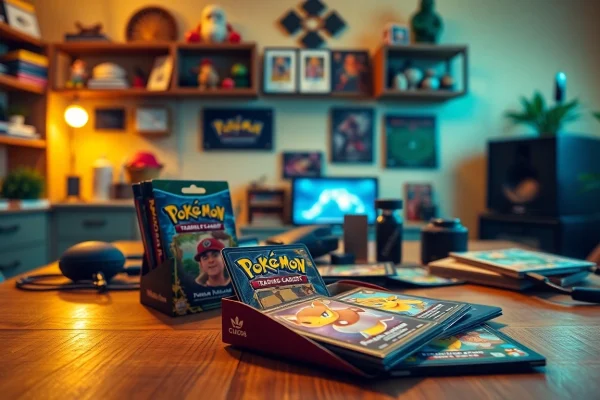 Showcase of Pokémon TCG India cards and collectibles on a gaming table.