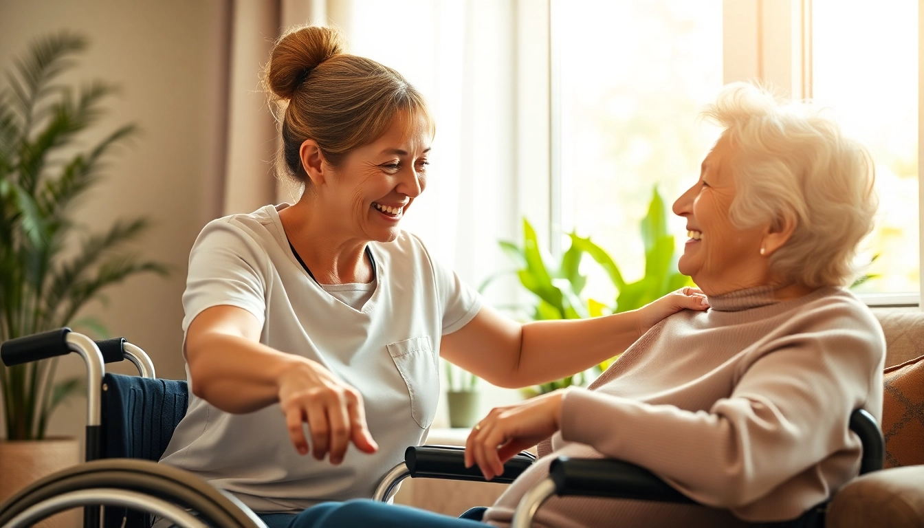 Engaging senior caregivers austin tx assisting an elderly client with kindness in home care.