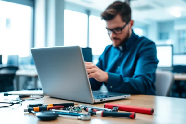 Providing expert computer services with focus and precision in a professional setting.