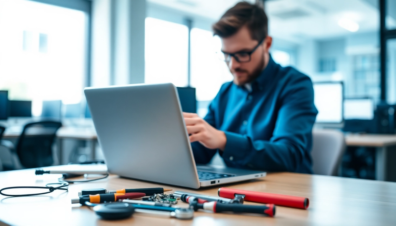 Providing expert computer services with focus and precision in a professional setting.