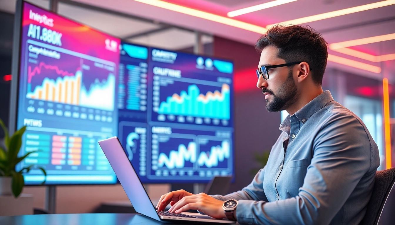 Engaging AI prompts for competitor analysis in a high-tech office setting.