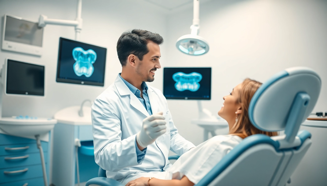 Installing dental bridges with professionalism in a modern clinic environment.