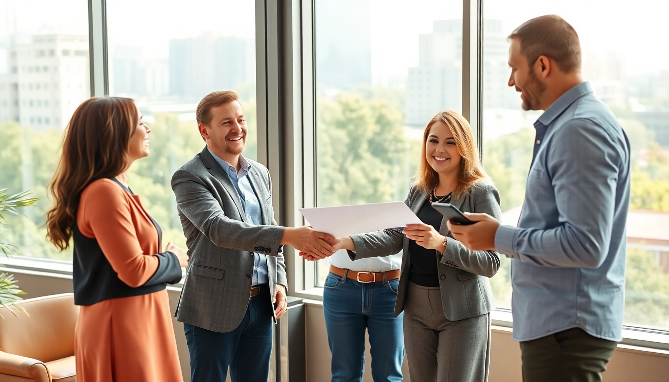 Sell my house fast okc with cash buyer signing documents in an engaging office.