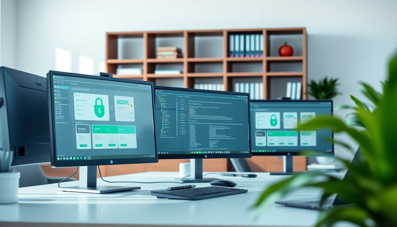 Secure data management with Backup Services Markham illustrated in a modern office setup.