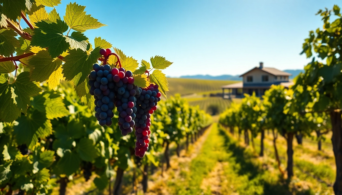 Experience the lush vineyards of wineries in Clarksburg nestled under a clear blue sky.