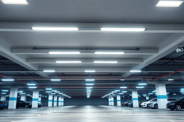 Illuminate a parking garage with efficient Parking Garage Light for enhanced visibility.